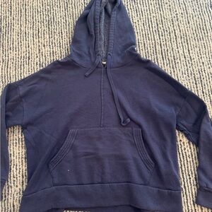 Women Free People Deep Blue Hoodie Sweater